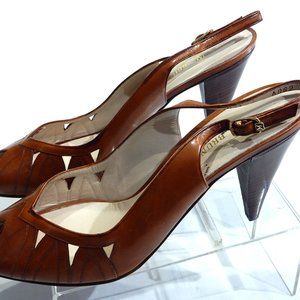 Bruno Magli Dark Caramel Slingbacks in Size 9AA (NWOB)